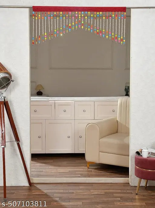 Fancy Beautiful Hanging door curtain| Beads Door Curtain| String Threads Beads Door Curtain| Multicolor Heart Torren for Room Door| (4*2 Feet, Set of 1 piece)