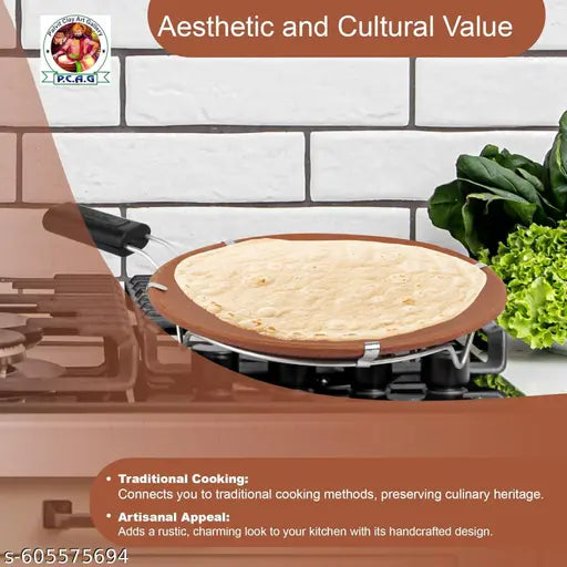 Handmade Clay Stand Tawa – Traditional Indian Griddle for Roti, Paratha & Dosa