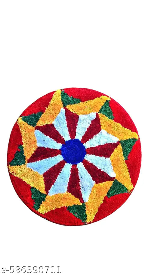 Rylie Microfiber Rangoli Mat Pack Of 1 ( 60 × 60 cm )  In Different Design And Colorful.