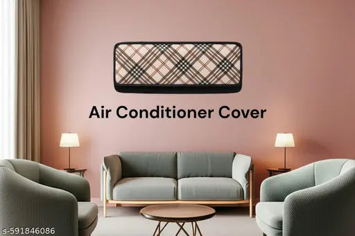 Printed Indoor Split AC Cover - Dustproof, Waterproof & Washable - Universal Fit for 1 to 2 Ton AC Units