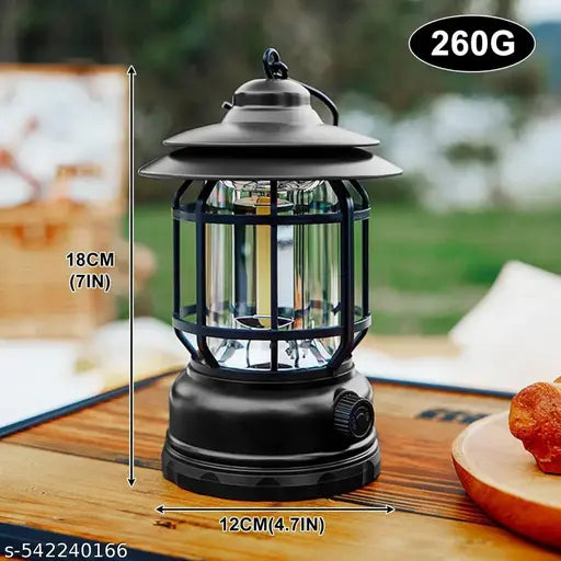 Lamp Camping Lantern Lamp Black Metal, Plastic Hanging Lantern  (17 cm X 9.4 cm, Pack of 1)