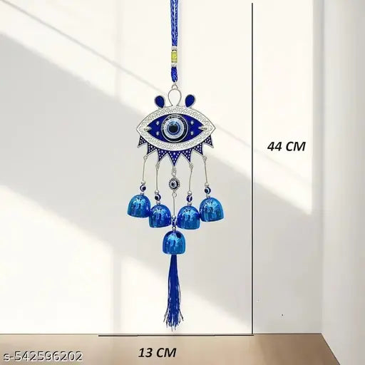 Macrail Money Vastu Fengshui Stone Gift Product Collection Evil Eye Wind Chimes for Balcony Hanging for Home Entrance Door Decoration House Warming Gifts for New Home, Big Size / Unique Item / Home Decor / Office Decor / Big Eye ( Pack Of 1 Piece )