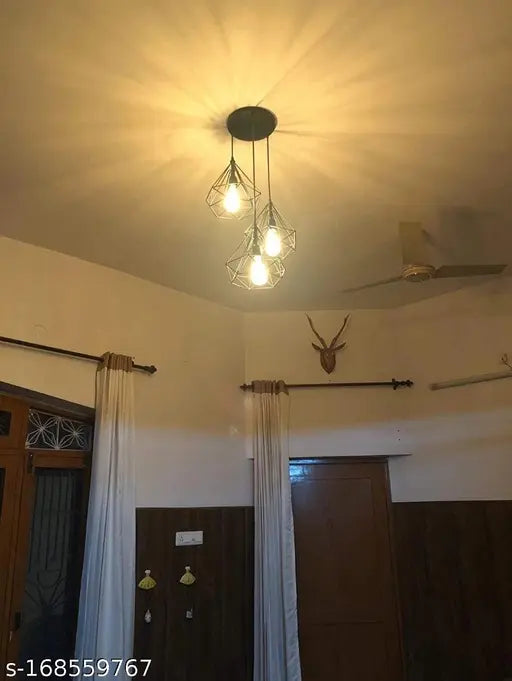 BLACK R@Y/ METAL Ceiling Lights/ Home Decorative/ Pendant Light/ (Bulb not included ) Lamp/Pendant Lamp/Ceiling Light to décor your Home/ Bedroom/ Drying Room/ Living room/ Restaurant and Home Decor Pendants Ceiling Lamp