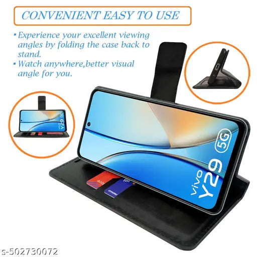 Army Flip Cover for Vivo Y29 5G| Leather Finish|Shock Proof|Magnetic Clouser Compatible with Vivo Y29 5G(Multicolor)