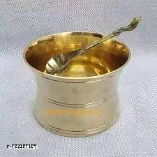 Avyraze Traditional Handcrafted Brass panchapatra panchpathiram panchapalli for Pooja/Worship -Panchamurt Set