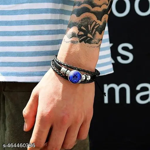 Scorpio Vintage Zodiac Constellation Bracelets Zodiac Guardian Bracelet Black Leather Bracelet Adjustable Handmade Woven Bracelet Birthday Jewelry Gift for Women Girls