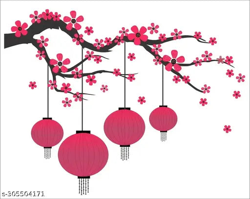 Pink Hanging Lamp Wall Sticker