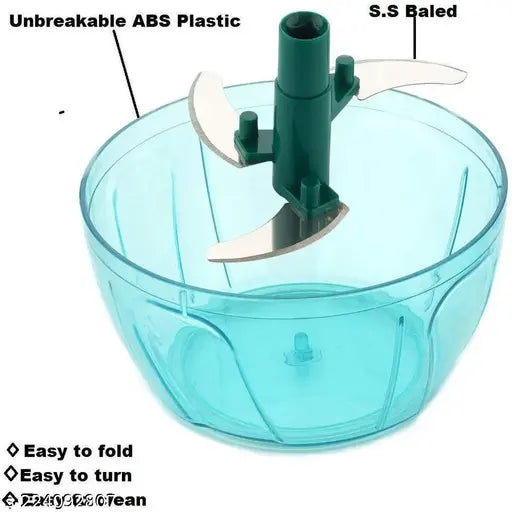 Compact Chopper with Blades effortlessly Chopping Big Size Kitchen Dori Handy Vegetable and Fruit Manual Onion Dry Fruit Salad Maker Vegetable Quick Chopper (450 ml, Green)