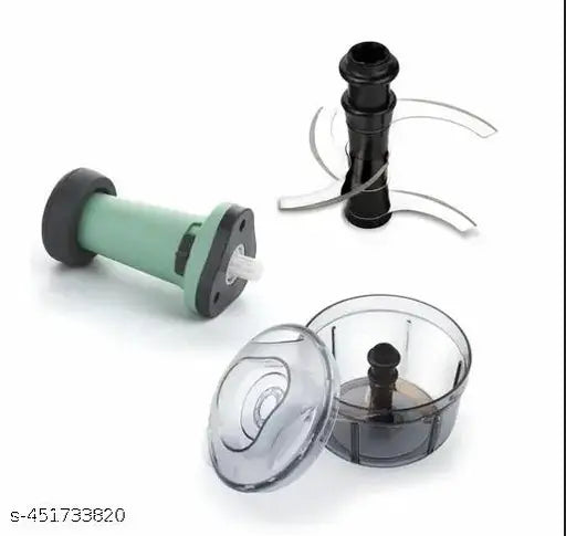 800ml Large Quick & Powerful Hand Held Food Chopper to Chop & Cut Fruits, Vegetables, Herbs, Onions for Salsa, Salad, Pesto, Hummus, Guacamole (Premium) | 3 Stainless Steel Blades