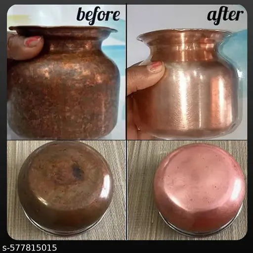 Pitambari Liquid Copper Brass Cleaner – Shining Powder & Cleaning Liquid for Utensils, Pooja Items, Metal Shiner & Dishwasher for Copper & Aluminum 100 ml+100 ml
