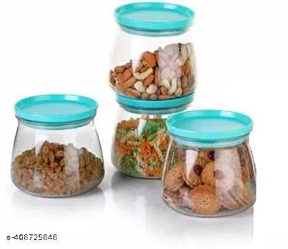 Airtight plastic Container Jar Set For Kitchen - 900ml Set Of 6, Jar Set For Kitchen, Organizer Container Set Items, Air Tight Containers