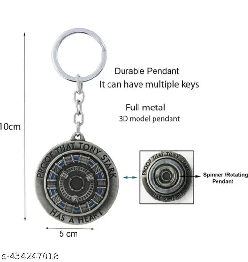 Spinner 3D Iron Man Proof That Tony Stark Has A Heart Girl Boys Avenger Keychain