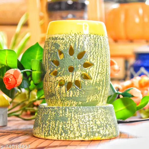 Niyara Ceramic Electric Aroma Diffuser Green Color with 10 ML Aroma Oil Color Green Size:Large (Bohemian)…