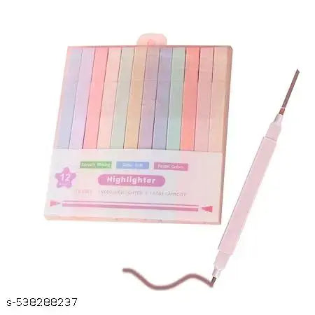 DOMS FLEXIFIND® Aesthetic Highlighter Pastel, 12 Pieces Highlighter Pen, Text Marker Pens, Highlighter, Pastel Highlighter, School Supplies Aesthetic for Journaling Note Take School Office Stationary