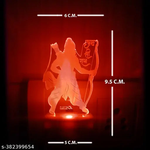 Diona night lamp Ram LED multi color 3d illusion Ayodhya Mandir gift temple festival corporate divine