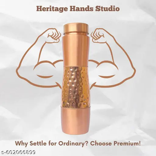 Homely Get Crafty Copper Bottle (950ml): 100% Pure BPA-Free Water Bottle | Copper-Infused Water | Leak Proof | Office Use | Boosts Immunity | Supports Digestive & Liver Health | Ayurveda Inspired
