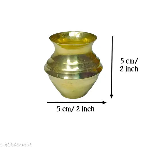 Pure Brass (Pital) Mangal Kalash (Ghot) ,Brass Nariyal, Brass Amra Pallav (Mango Leaves) Set