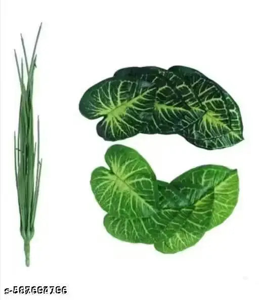 Artificial fake trees Maniplant Palm Plant 12 Leeves Without Pot ( 45cm.) Home Decoration for living room items for Bedroom decor, balcony Decoration Office Decoration Items Premium Artificial Big Green Decorative Plant with Pot | Indoor & Outdoor Home Dé