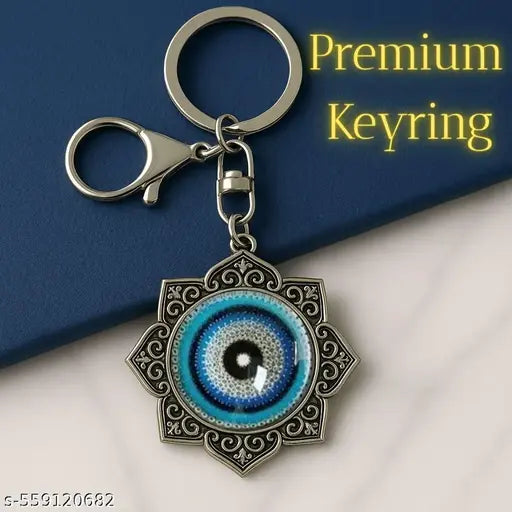 ZenithOnline Presents Trending Trendy Turkish Evil Eye Keychain – Buri Nazar Protection Amulet, Stylish Silver-Colored Keychain with Blue Evil Eye Design, Perfect for Bags, Keys, or as a Gift – Handmade & Unique Charm for Good Luck and Spiritual Protectio