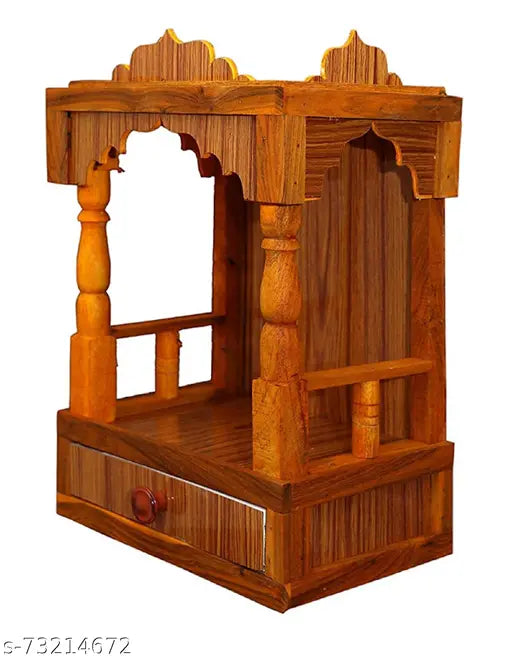 AquaDart Engineered Handicraft Wooden Temple for Home/Offices/Work shops Temple
