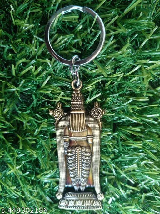 Lord Tirupati Balaji Venkateshwara Tilak Elumalai Double Sided Metal keychain key chain For Men Women Car Bike Gifting