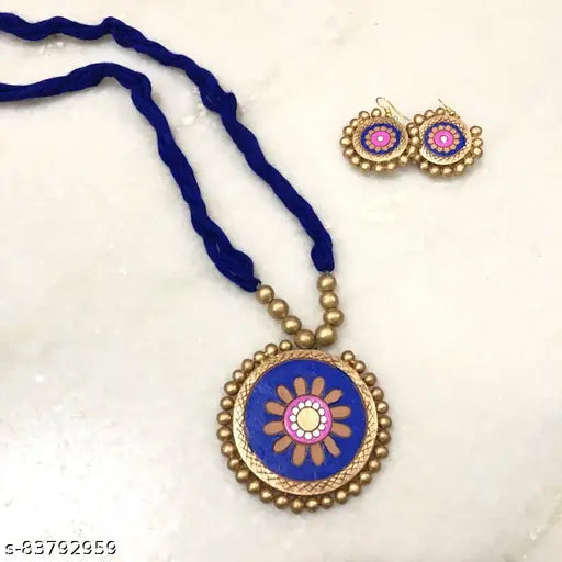 LIMITED STOCK !! Beautiful Trendy Designer Handmade Artwork Terracotta(Clay work) Jewellery