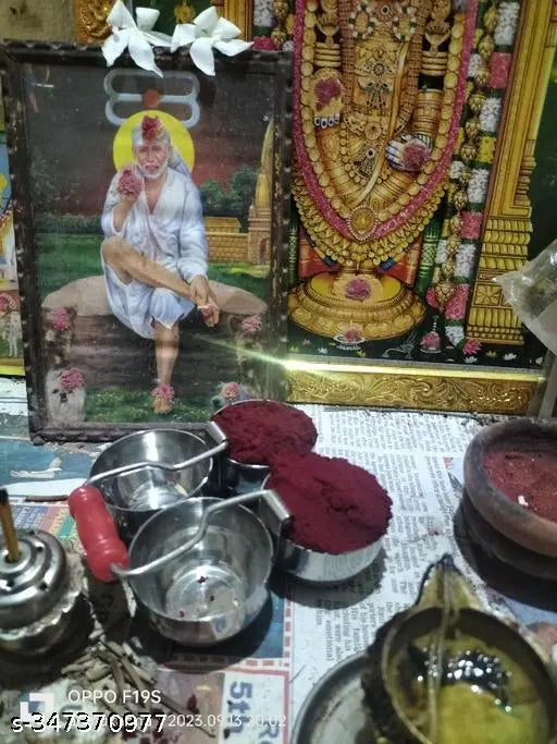 Puja Puja Roli Chawal, Elaichi, Mishri 4 Bowl Stand | Chowmukh Haldi Kumkum Holder Patra (Small Size: 8.5x8.5x5.5 cm, Color: Multi) (Stainless Steel)