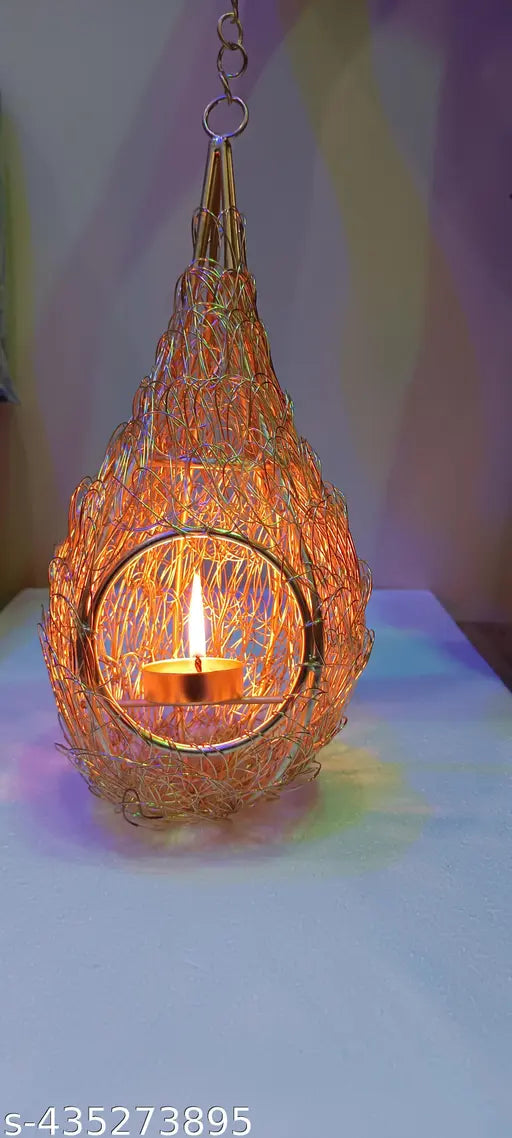 F N S Handicrafts Tealight Candle Holders Wall Hanging Gift Candle Lamp Tea Light Holder Candles Decorations Diwali Gifts Lights Home Decor Metal Bird cage Tea Light Holder
