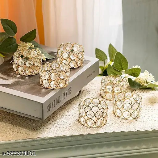 Universal Creation Gold  Tea Light Candle Holders Small Bowl Votive Candle Holders, Decorative Tealight Holders Pillar Candle Stands Candle Centerpieces for Dining Table Wedding Party Home Decor (Set Of 2)
