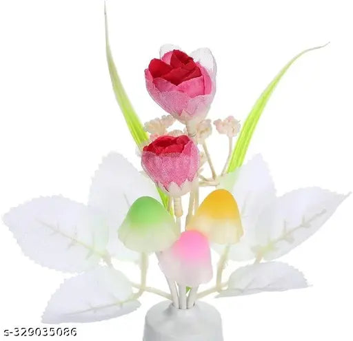 Mushroom LED Night Light Lamp Colour Changing, with on-Off Switch Button (Pack off 1) (Multicolour)