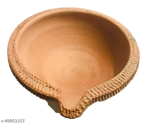 Traditional Handmade Earthen Clay Big Size Diya/terracotta Decorative Dipawali/diwali Diya/oil Lamps for Pooja/puja Pack of 1