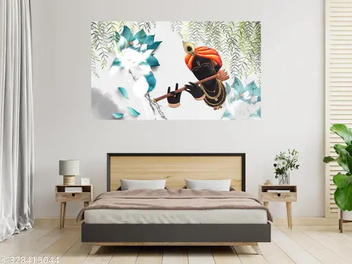 Ashtawalldecor Krishna Poster For Livingroom Bedroom Home office Wall Decor (Size 24x36 Inch)