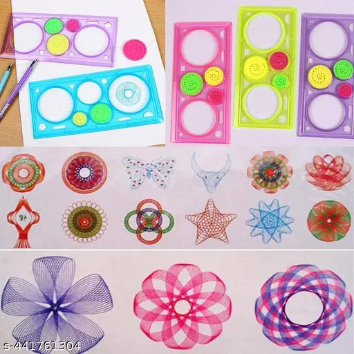 SL IMPEX Spirograph Geometric Ruler Drafting Tools Stationery For Students Drawing Set Learning Art Sets Creative Gift For Children PACK OF-2