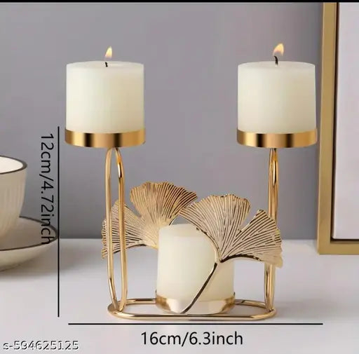 Apricot Leaf 3-Ball Candlestick