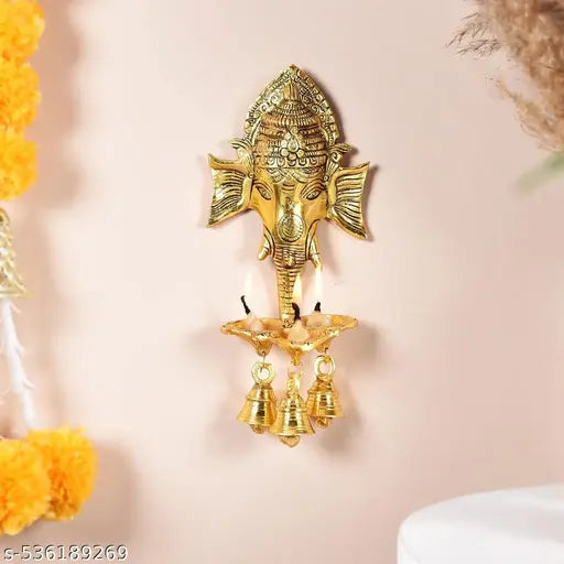 Vaaruti Decor Ganesh Diya Wall Hanging Idol Statues ganesh wall hanging or Diwali ,Decoration,gift purpoose