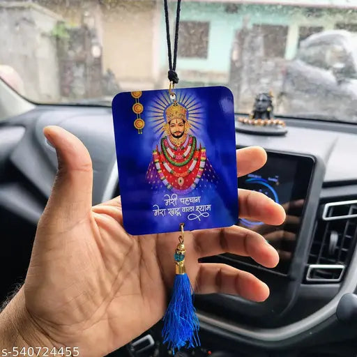 Khatu Shyam Ji Car Hanging Idol | Divine Rearview Mirror Accessory