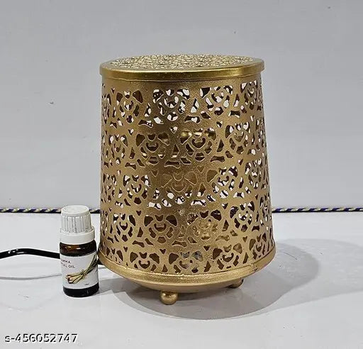 Decorative Electric Moroccan Style,Aroma' Oil Burner (Diffuser) for Home Fragrance with 10ml Aroma' Oil Golden