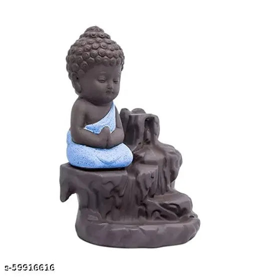 Handicrafts Villa Ceramic Showpiece Figurine (7 x 7 x 12, Blue)