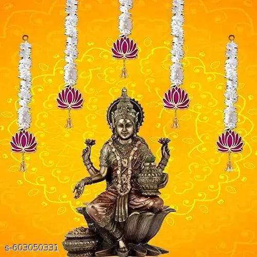 r-ushi couture gajra Lotus bell  Hangings for Home and Temple Decor - 6 Pcs Set for Diwali, Wedding & Festival Decoration item