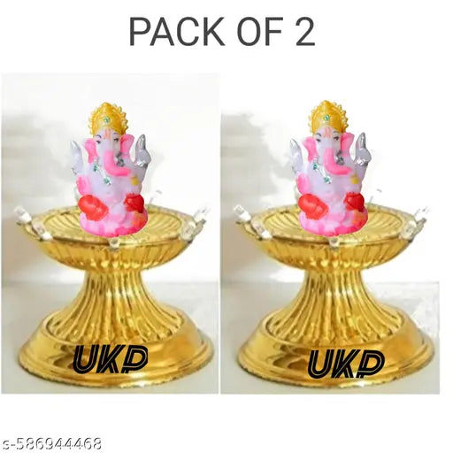 SKP 5 Layer Golden Colour Ganesh Loard Diya Unique Design Jayot Beutiful Night Light Decorative Temple Office Shop Clinic Hospital Festive Decoration Light Lord Ganesh Puja Diwali Puja Light
