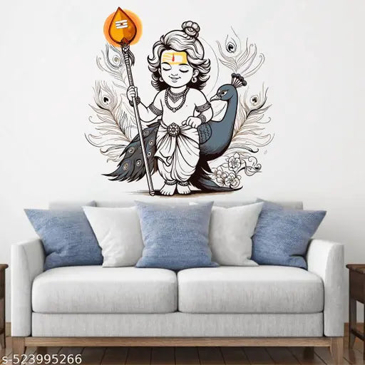WallBirds Cute krishna stickers for wall and Livingroom