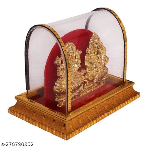Pankhuri Enterprises Acrylic Ganesh Laxmi | Lakshmi Ganesh | Laxmi Ganesh | Ganpati | Vinayak Idol, Murti,Showpiece,Statue for Pooja Room Home Décor, Office Décor Decorative Showpiece,Mandir ,Temple ,Car Dashboard and Gifting ,Diwali
