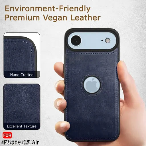 Mobiclonics Genuine Leather Finish Back Cover Case for Iphone 17 Air | Shockproof Design | Raised Edges for Camera & Screen Protection | Stunning Minimalist Design Back Case Cover for Iphone 17 Air (Blue)