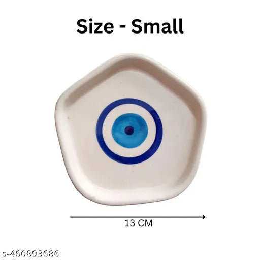 MALAIKAH Ceramic Evil Eye Print Platter Pack of 1, Valentines Gift for Lover, Gifts for Boyfriend, Girlfriend, Valentine’s Day Gift | Serving Platters| Platter For Snacks, (Valentine Special)