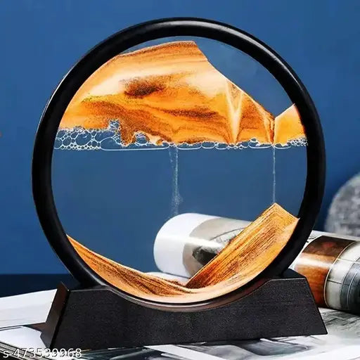Moving Sand Showpiece Art Picture Glass Liquid Painting 3D Natural Landscape Showpieces For Valentine Decor