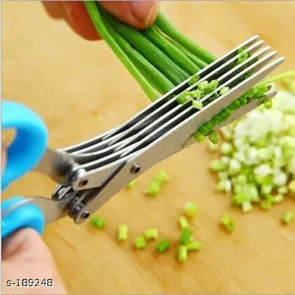 Multifunction Vegetable Stainless Steel Herbs Scissor with 5 Blades
