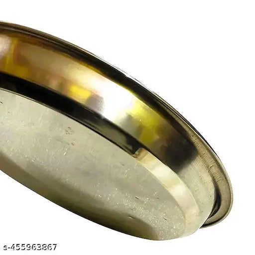 Stainless Steel Aarti Pooja Thali Set | Puja Thali for Aarti for Home Temple Steel Thali