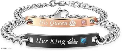 Metal Crystal Titanium Bracelet  (Pack of 2)