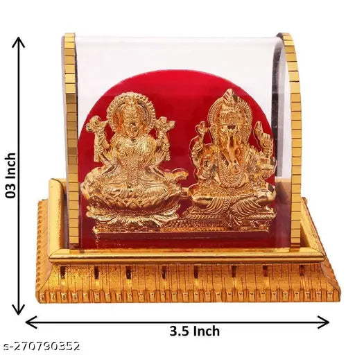 Pankhuri Enterprises Acrylic Ganesh Laxmi | Lakshmi Ganesh | Laxmi Ganesh | Ganpati | Vinayak Idol, Murti,Showpiece,Statue for Pooja Room Home Décor, Office Décor Decorative Showpiece,Mandir ,Temple ,Car Dashboard and Gifting ,Diwali