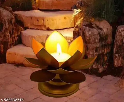 Radiant Lotus Glow T-Light Stand